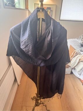pashmina Navy Blue Lightweight Pashmina Scarf Wrap